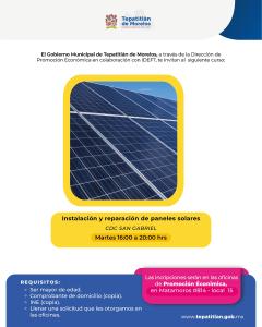Capacitación para el autoempleo llega con curso de paneles solares